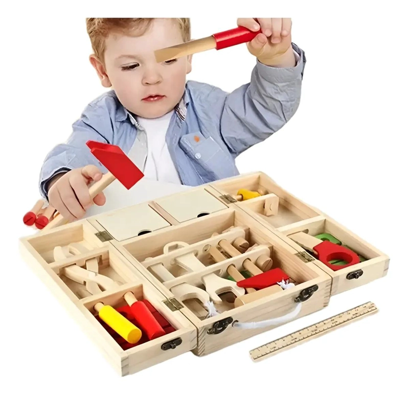 JUEGO DIDACTICO DE HERRAMIENTAS DE MADERA PARA NIÑOS - 3