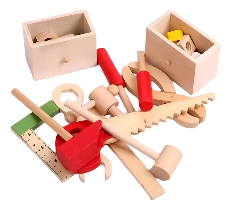 JUEGO DIDACTICO DE HERRAMIENTAS DE MADERA PARA NIÑOS - 4