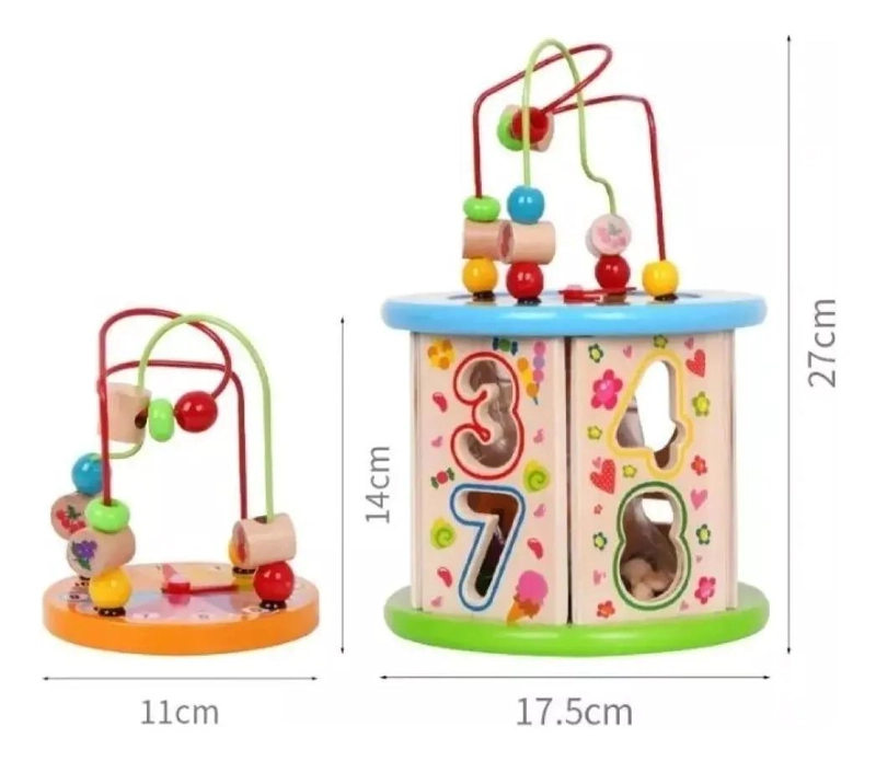 CUBO DE ACTIVIDADES DIDACTICAS DE MADERA PARA NIÑOS - 4