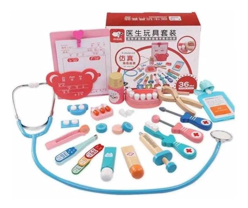 KIT ME DICO DENTISTA DE MADERA PARA JUEGO DE ROLES INFANTIL - 6