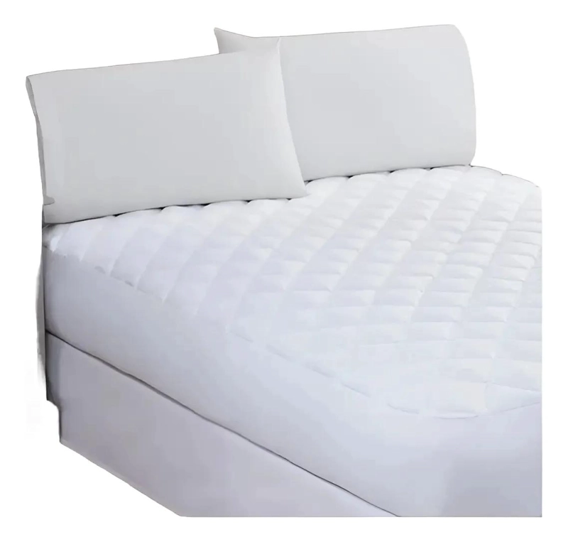 CUBRE COLCHON IMPERMEABLE KING CON FUNDAS BLANCAS Y RAYAS - 2