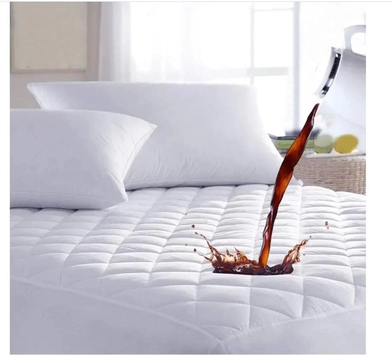 CUBRE COLCHON IMPERMEABLE KING CON FUNDAS BLANCAS Y RAYAS - 6