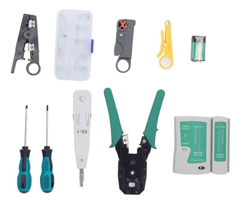 KIT DE HERRAMIENTAS PARA REPARACION DE REDES Y CABLES - 8