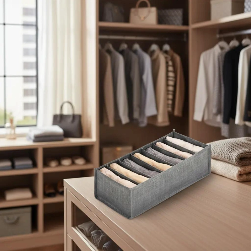 PACK DE 4 ORGANIZADORES PLEGABLES PARA ROPA INTERIOR CON 7 DIVISIONES - 1