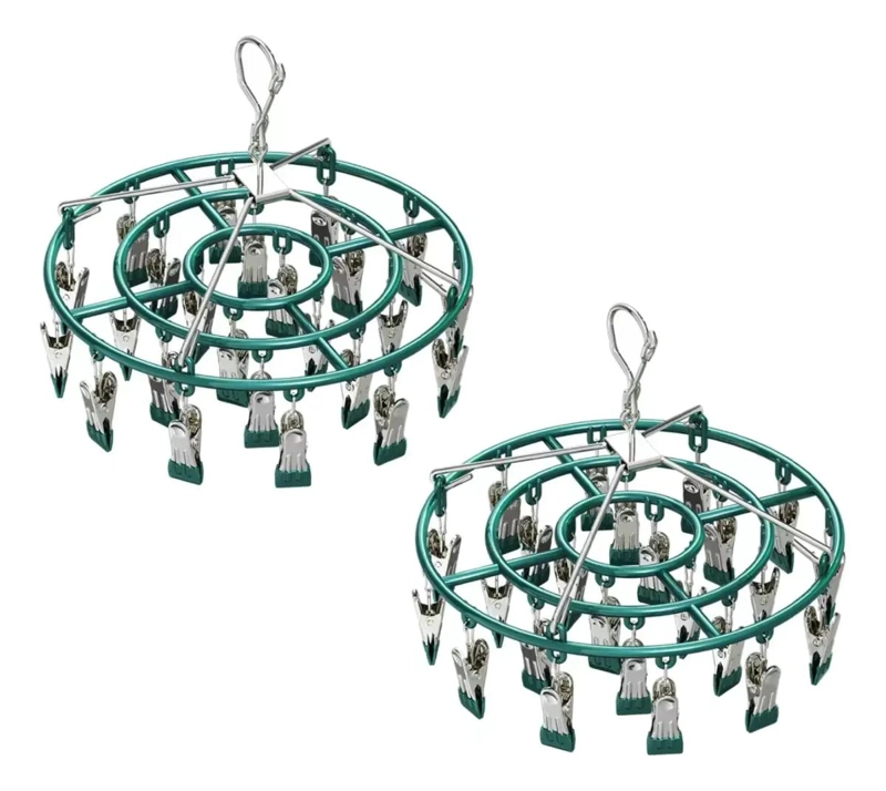 COLGADOR PLEGABLE PARA CALCETINES Y ROPA INTERIOR CON 24 CLIPS - 1