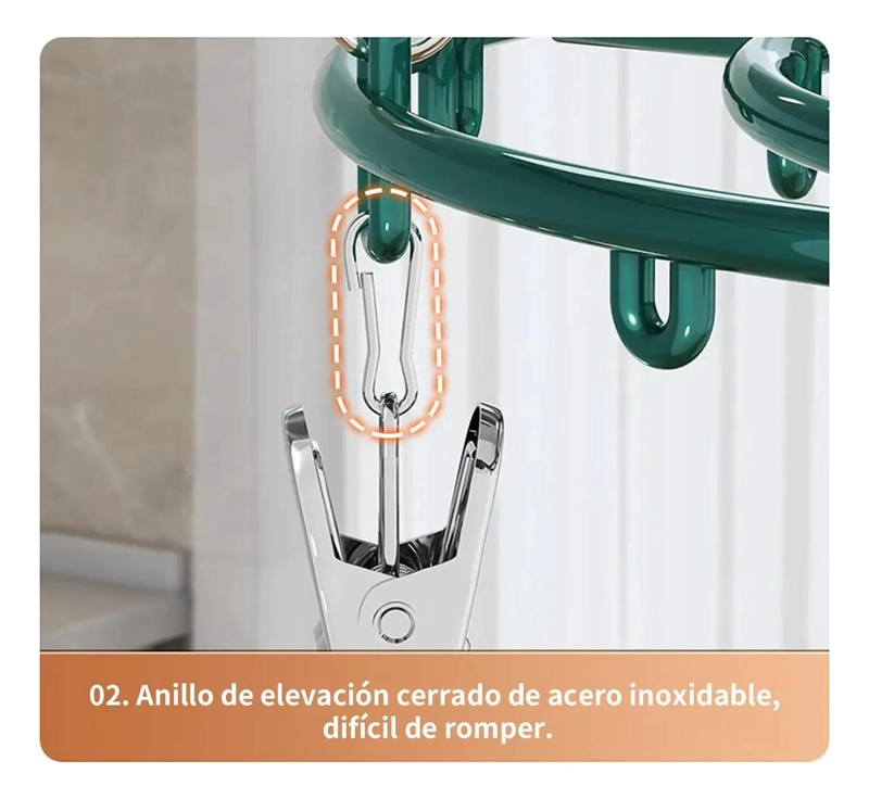 COLGADOR PLEGABLE PARA CALCETINES Y ROPA INTERIOR CON 24 CLIPS - 8