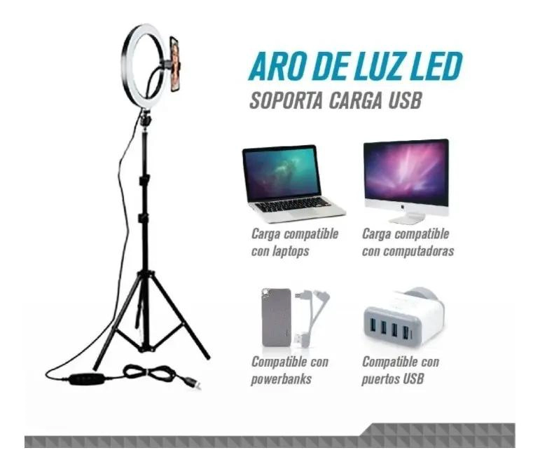 ARO DE LUZ LED DE 26 CM CON TRIPODE DE 2 METROS - 2