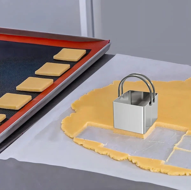 CORTADORES DE GALLETAS CUADRADOS DE ACERO INOXIDABLE PACK DE 3 - 3