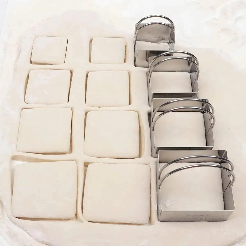CORTADORES DE GALLETAS CUADRADOS DE ACERO INOXIDABLE PACK DE 3 - 6