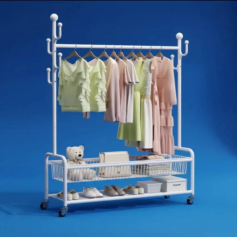 PERCHERO METALICO CACTUS ORGANIZADOR DE ROPA CON RUEDAS - 5