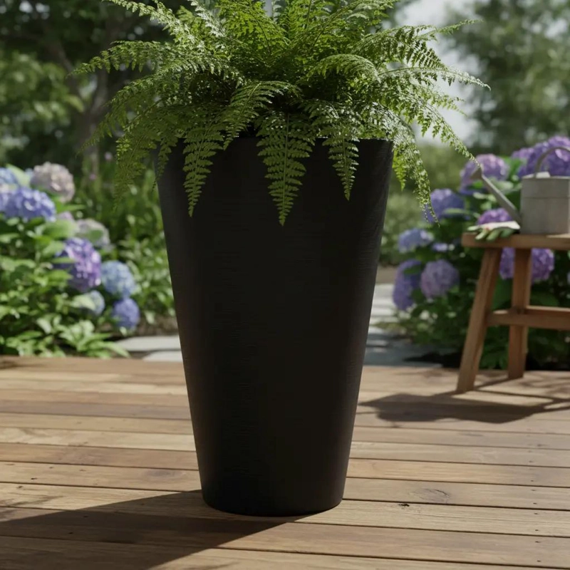 MACETERO CONICO DE PLASTICO PARA PLANTAS DE 38 CM - 1