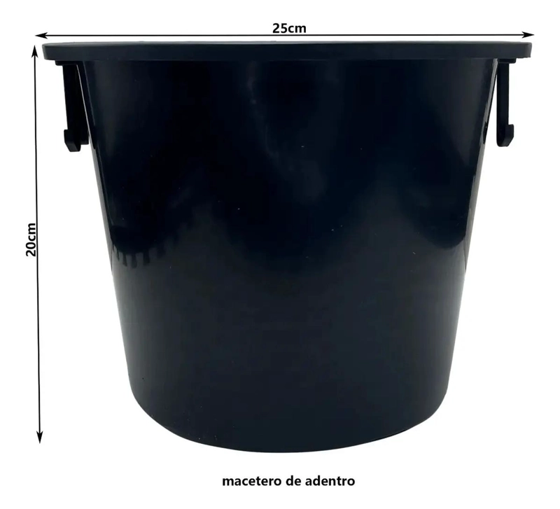 MACETERO CONICO DE PLASTICO PARA PLANTAS DE 38 CM - 6