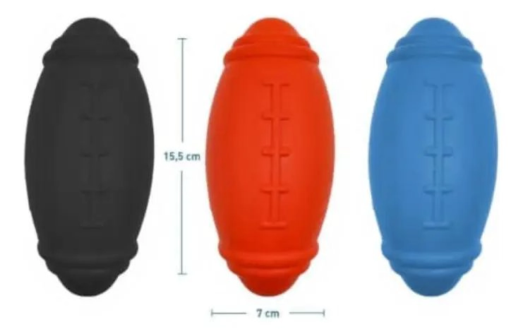 PELOTA DE GOMA PARA PERROS EN FORMA DE BALON DE RUGBY - 3