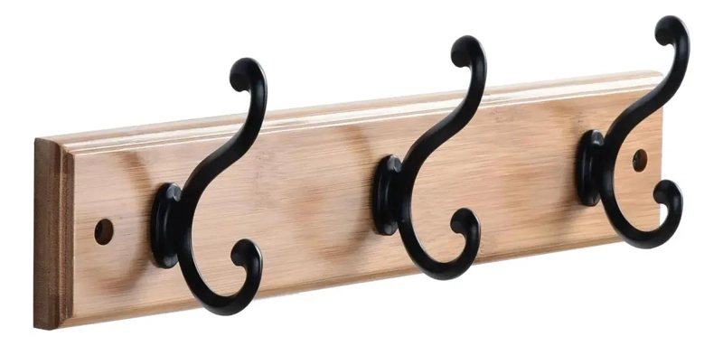 PERCHERO DE PARED DE BAMBU CON 3 GANCHOS ELEGANTES - 2