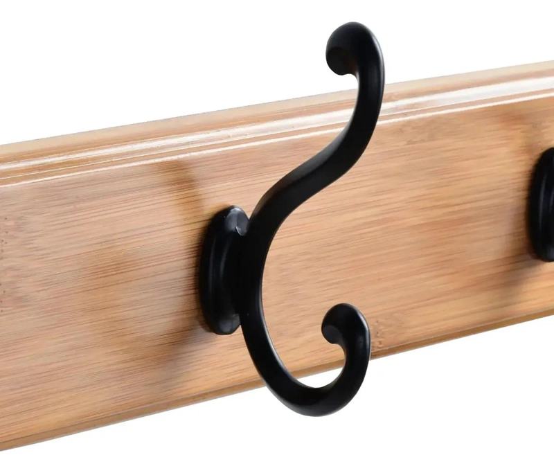 PERCHERO DE PARED DE BAMBU CON 3 GANCHOS ELEGANTES - 6