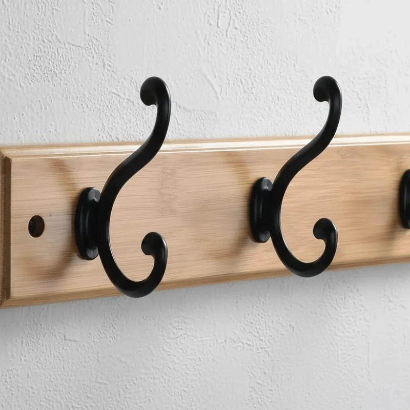 PERCHERO DE PARED DE BAMBU CON 3 GANCHOS ELEGANTES - 8