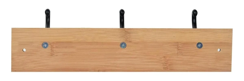 PERCHERO DE PARED DE BAMBU CON 3 GANCHOS ELEGANTES - 9