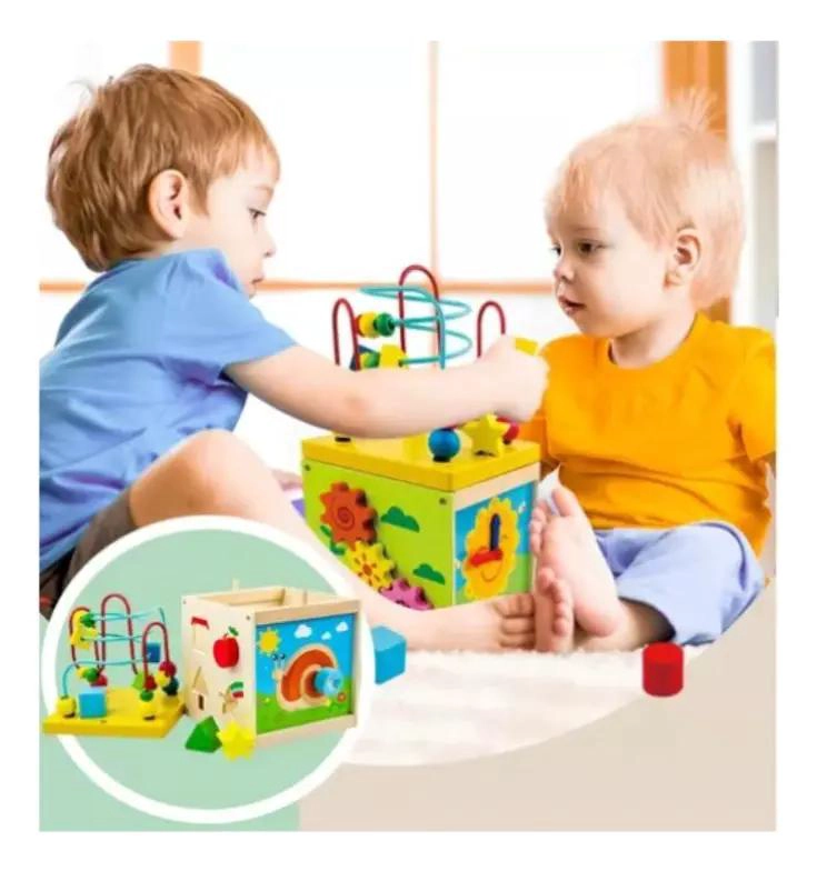 CUBO DIDACTICO DE MADERA PARA DESARROLLO INFANTIL - 7