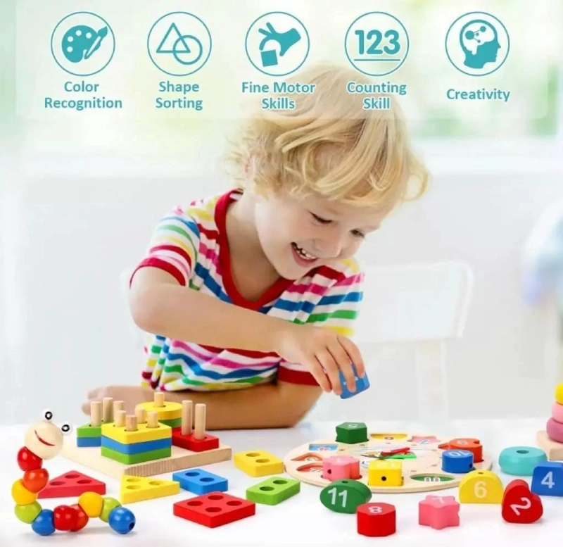 PACK DE JUGUETES DIDACTICOS DE MADERA PARA NIÑOS DE 3 A 4 AÑOS - 10