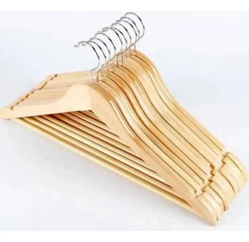 SET DE 8 COLGADORES DE MADERA PARA ROPA - 2