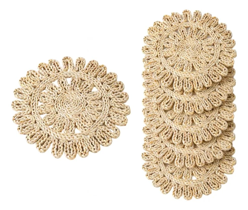 SET DE 6 INDIVIDUALES DE YUTE NATURAL PARA MESA DE COMEDOR - 1