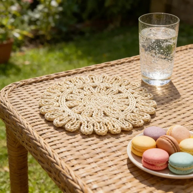 SET DE 6 INDIVIDUALES DE YUTE NATURAL PARA MESA DE COMEDOR - 6