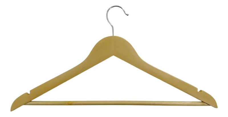 PACK DE 24 COLGADORES DE MADERA PARA ROPA 43CM - 1