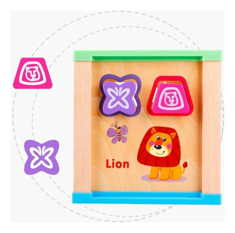 CUBO DIDACTICO DE MADERA PARA APRENDIZAJE INFANTIL - 5