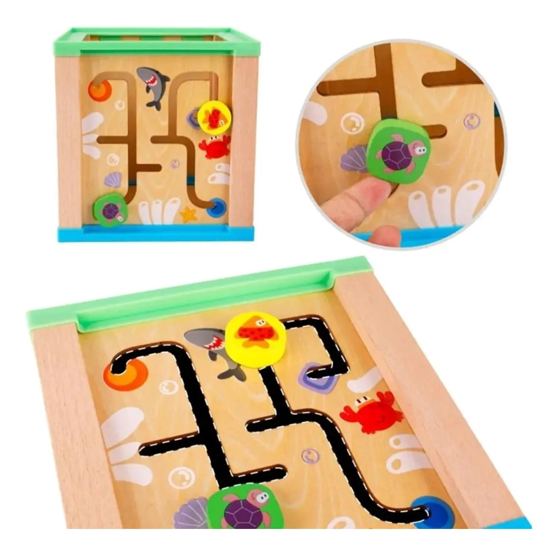 CUBO DIDACTICO DE MADERA PARA APRENDIZAJE INFANTIL - 6