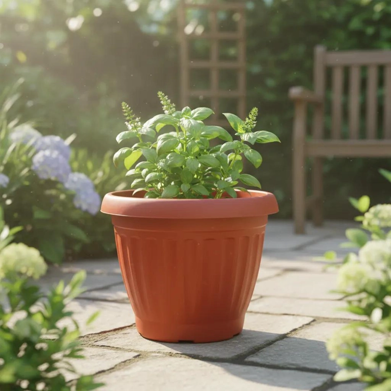 MACETERO DE PLASTICO TERRACOTA 40 CM PARA JARDIN Y HOGAR - 3