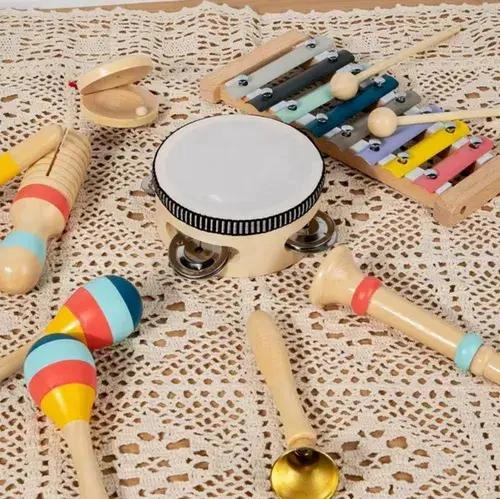 CONJUNTO DE 8 INSTRUMENTOS MUSICALES DE MADERA PARA NIÑOS - 4