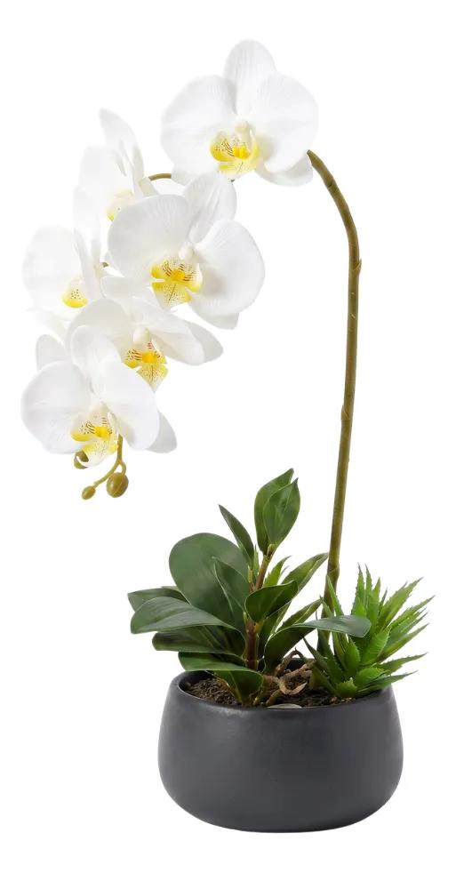 SET DE 2 PLANTAS ARTIFICIALES DE ORQUIDEA EN MACETA PARA DECORACION INTERIOR - 4