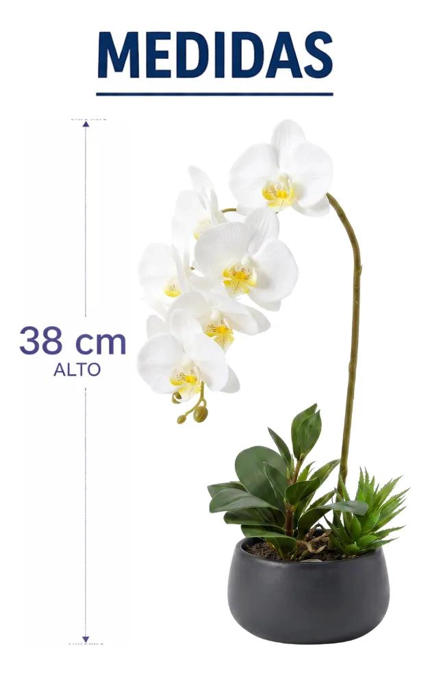 SET DE 2 PLANTAS ARTIFICIALES DE ORQUIDEA EN MACETA PARA DECORACION INTERIOR - 5