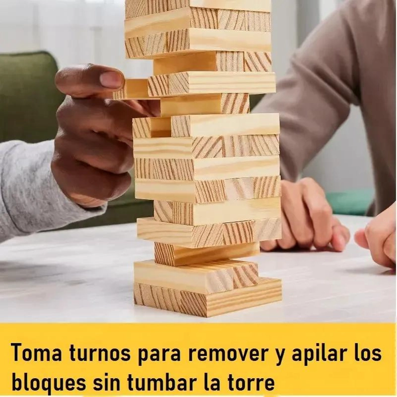 JUEGO DE MESA TORRE DE EQUILIBRIO EN MADERA PARA NIÑOS Y ADULTOS - 4