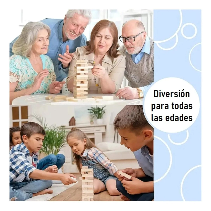 JUEGO DE MESA TORRE DE EQUILIBRIO EN MADERA PARA NIÑOS Y ADULTOS - 5