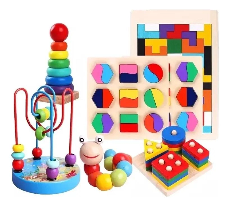 JUGUETE DIDACTICO DE MADERA PARA APRENDIZAJE INFANTIL - 1