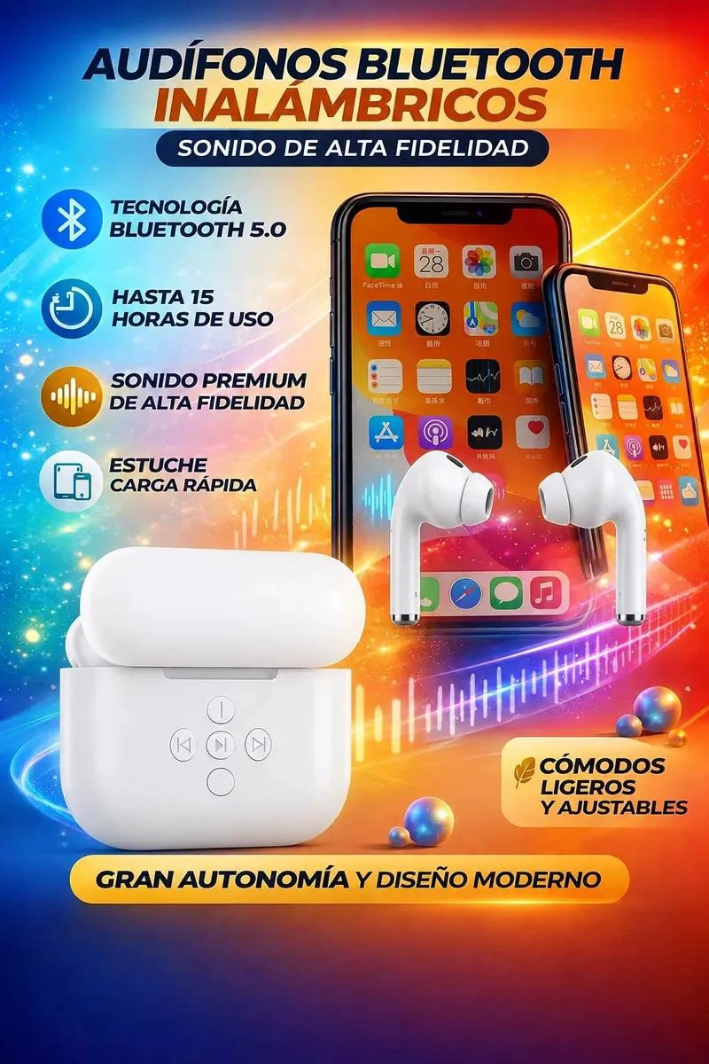 AUDIFONOS IN-EAR BLUETOOTH INALAMBRICOS CON ESTUCHE DE CARGA - 7