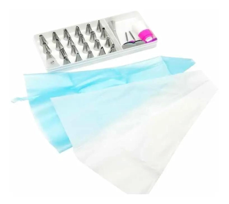 SET COMPLETO DE BOQUILLAS METALICAS CON ADAPTADOR Y MANGA DE SILICONA - 1
