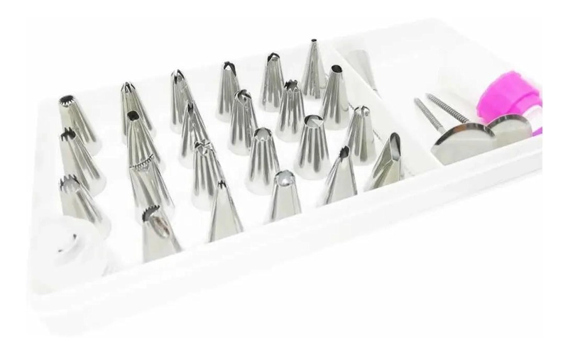 SET COMPLETO DE BOQUILLAS METALICAS CON ADAPTADOR Y MANGA DE SILICONA - 2