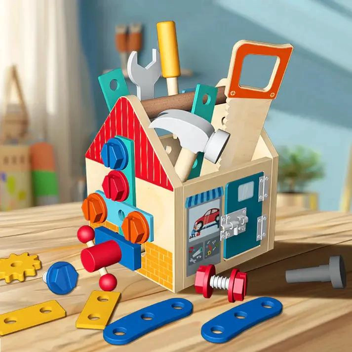 CASITA DIDACTICA DE HERRAMIENTAS DE MADERA PARA NIÑOS - 3