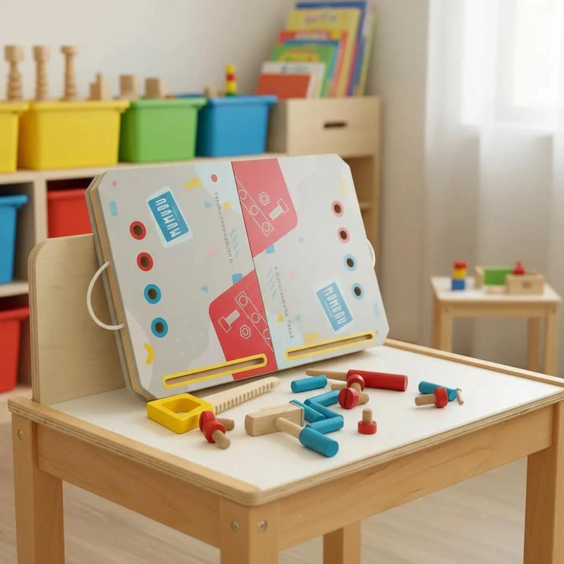 MALETA DE HERRAMIENTAS DE JUGUETE PARA NIÑOS CON MESA PLEGABLE - 2