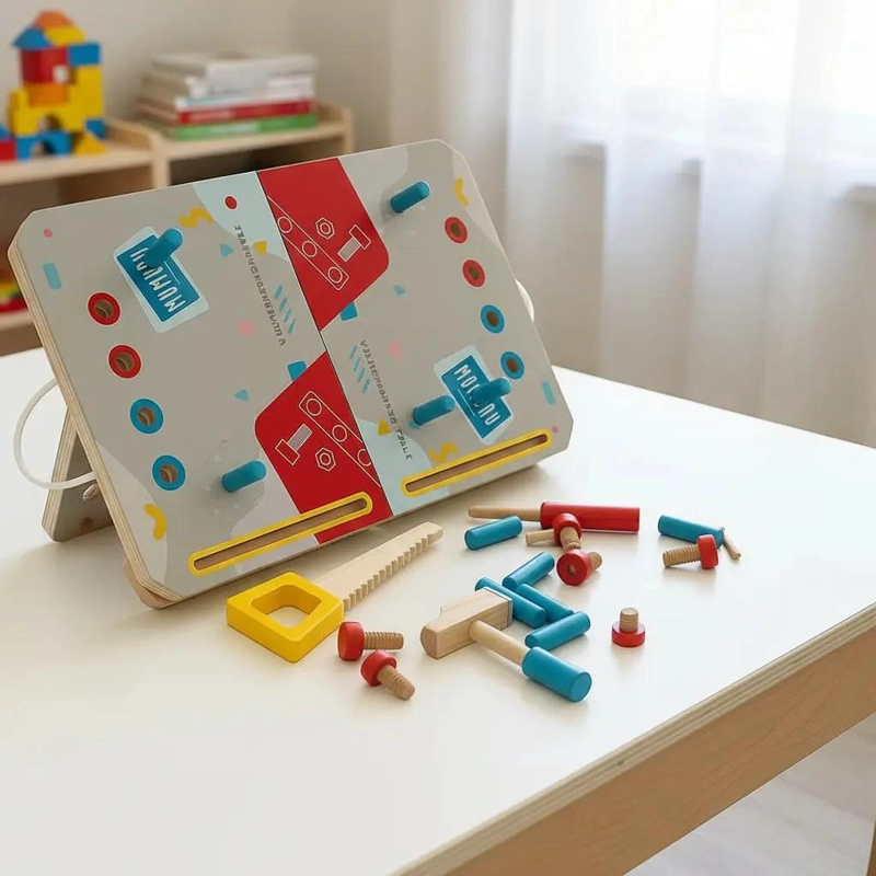 MALETA DE HERRAMIENTAS DE JUGUETE PARA NIÑOS CON MESA PLEGABLE - 6