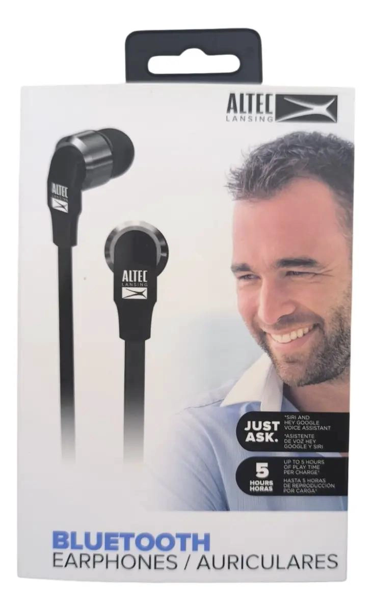 AUDIFONOS IN-EAR BLUETOOTH METAL NEGRO CON MICROFONO - 2