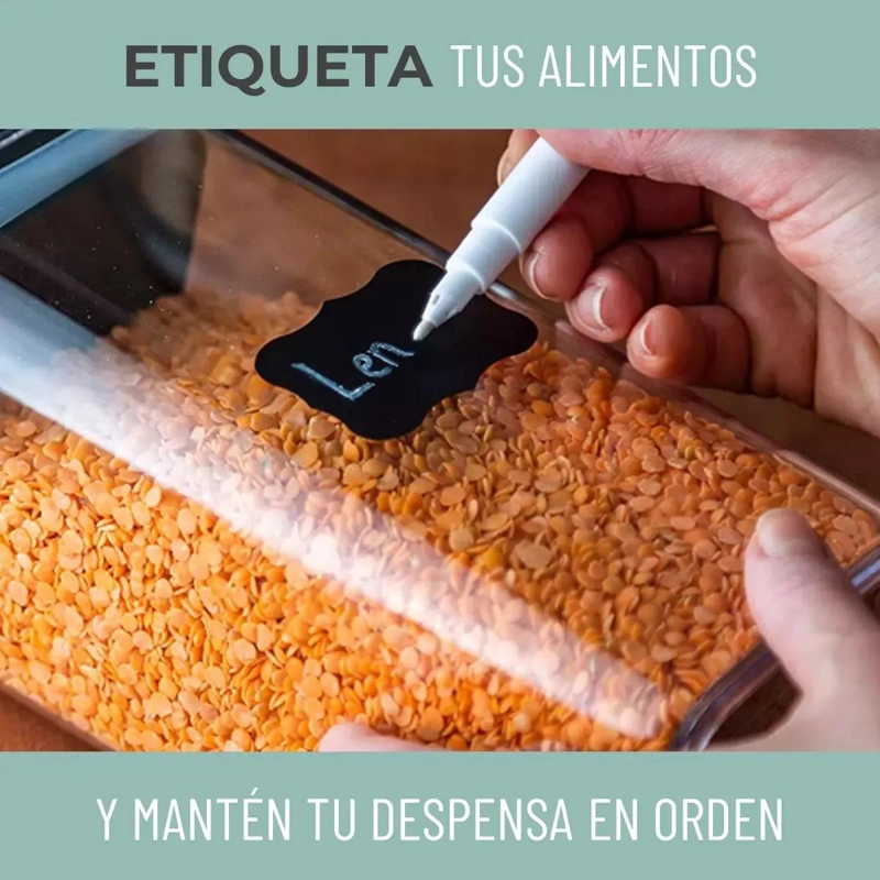 SET DE 7 RECIPIENTES ORGANIZADORES HERME TICOS PARA ALIMENTOS - 3