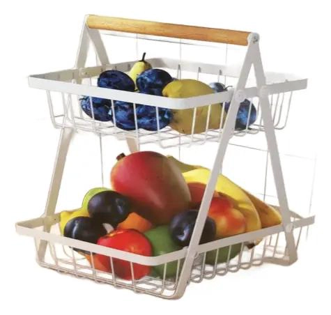ESTANTE ORGANIZADOR DE FRUTAS Y VERDURAS DE DOS NIVELES - 4