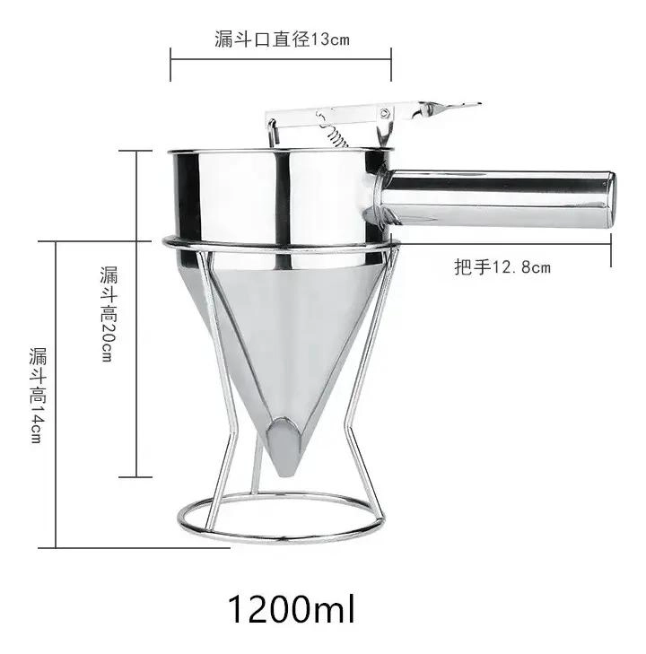 DISPENSADOR DE MASA PARA PANQUEQUES CON CAPACIDAD DE 1.2 LITROS EN ACERO INOX - 6