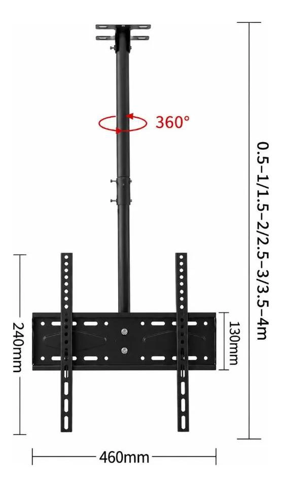 SOPORTE AJUSTABLE PARA TV DE 20 A 55 PULGADAS CON ROTACION 360° - 9