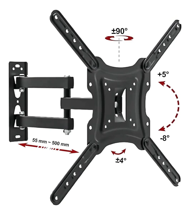SOPORTE ARTICULADO PARA TV DE 14 A 55 PULGADAS EN COLOR NEGRO - 6