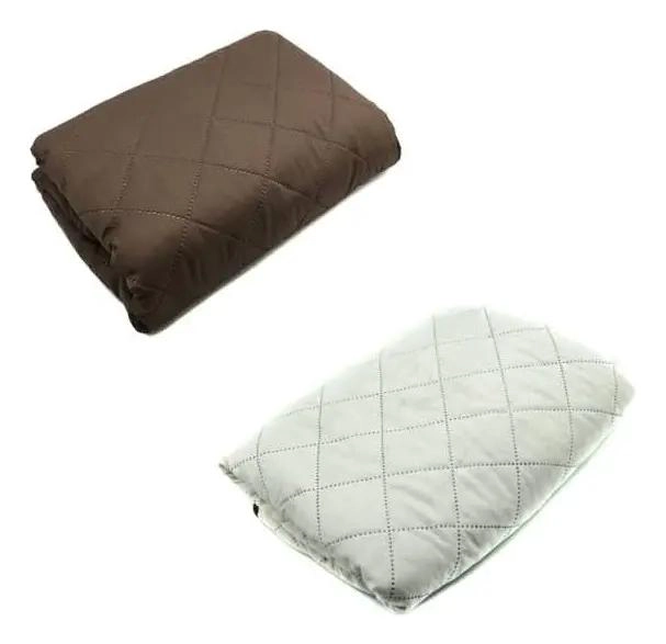 FUNDA REVERSIBLE PARA SOFA DE 2 CUERPOS EN COLOR MARRON - 2