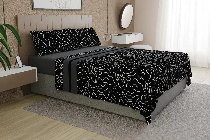 JUEGO DE SABANAS ESTAMPADAS DELUXE 1.5 PLAZAS - 1